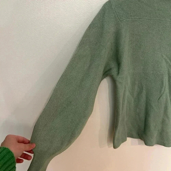 Rebecca Taylor Mint Wool Blend Mock Neck
Ribbed Balloon Sleeve Button Sweater XS - Picture 6 of 13
